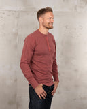 1927 Henley Shirt long sleeve granate red Pike Brothers