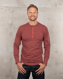 1927 Henley Shirt long sleeve granate red Pike Brothers