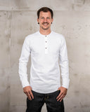 1927 Henley Shirt Long Sleeve Pure White Pike Brothes