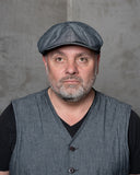 1928 Newsboy Cap grey striped linen Pike Brothers