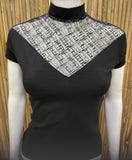 Black jersey with silver lurex net Moonlight Freddies Of Pinewood
