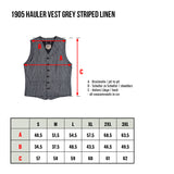 1905 Hauler Vest grey striped linen Pike Brothers