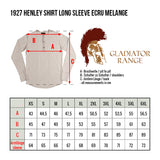 1927 Henley Shirt long sleeve ecru melange Pike Brothers