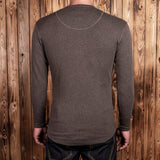 1927 Henley Shirt long sleeve brown melange Pike Brothers