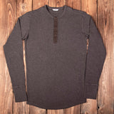 1927 Henley Shirt long sleeve brown melange Pike Brothers