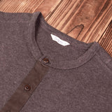 1927 Henley Shirt long sleeve brown melange Pike Brothers