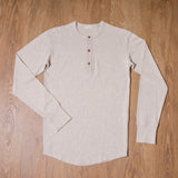 1927 Henley Shirt long sleeve ecru melange Pike Brothers