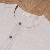 1927 Henley Shirt long sleeve ecru melange Pike Brothers