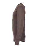 1927 Henley Shirt long sleeve brown melange Pike Brothers