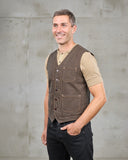 1937 Roamer Vest Hickory Stripe Brown Pike Brothers