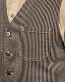 1937 Roamer Vest Hickory Stripe Brown Pike Brothers