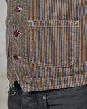 1937 Roamer Vest Hickory Stripe Brown Pike Brothers