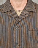 1941 Utility Jacket Hickory Stripe Brown Pike Brothers