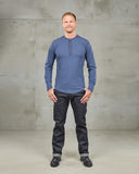 1927 Henley Shirt Long Sleeve Indigo Melange Pike Brothers