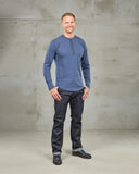 1927 Henley Shirt Long Sleeve Indigo Melange Pike Brothers