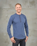 1927 Henley Shirt Long Sleeve Indigo Melange Pike Brothers