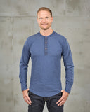 1927 Henley Shirt Long Sleeve Indigo Melange Pike Brothers
