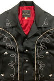 Western Style Satin Jacket Black Dry Bones