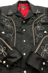 Western Style Satin Jacket Black Dry Bones