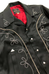 Western Style Satin Jacket Black Dry Bones