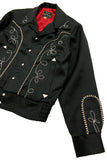 Western Style Satin Jacket Black Dry Bones