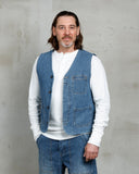 1948 Crafter Vest Blue Wabash Rinsed Pike Brothers