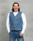 1948 Crafter Vest Blue Wabash Rinsed Pike Brothers