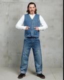 1948 Crafter Vest Blue Wabash Rinsed Pike Brothers