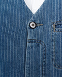 1948 Crafter Vest Blue Wabash Rinsed Pike Brothers