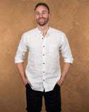 1923 Buccanoy Shirt White Blue Linen Pike Brothers