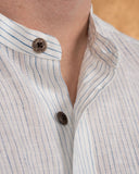 1923 Buccanoy Shirt White Blue Linen Pike Brothers