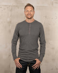 1927 Henley Shirt long sleeve grey melange Pike Brothers
