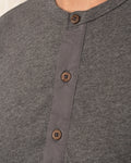 1927 Henley Shirt long sleeve grey melange Pike Brothers