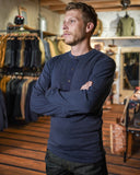 1927 Henley Shirt Long Sleeve Indigo Melange Pike Brothers