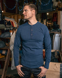 1927 Henley Shirt Long Sleeve Indigo Melange Pike Brothers