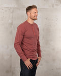 1927 Henley Shirt long sleeve granate red Pike Brothers