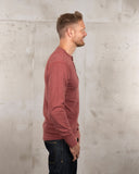 1927 Henley Shirt long sleeve granate red Pike Brothers