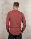1927 Henley Shirt long sleeve granate red Pike Brothers
