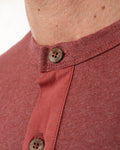 1927 Henley Shirt long sleeve granate red Pike Brothers