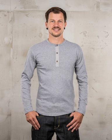 1927 Henley Shirt long sleeve light grey Pike Brothers