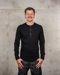 1927 Henley Shirt Long Sleeve Deep Black Pike Brothers