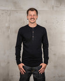 1927 Henley Shirt Long Sleeve Deep Black Pike Brothers