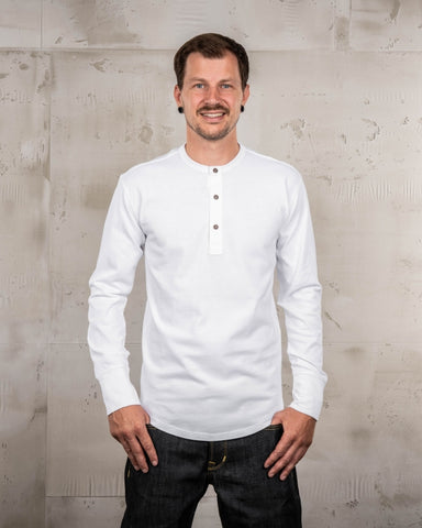 1927 Henley Shirt Long Sleeve Pure White Pike Brothes