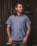 1937 Roamer Shirt Short Sleeve Blue Chambray