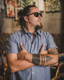 1937 Roamer Shirt Short Sleeve Blue Chambray