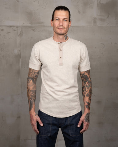 1927 Henley Shirt short sleeve oatmeal Pike Brothers