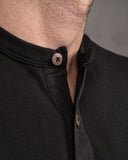 1927 Henley Shirt short sleeve faded black Pike Brothers