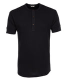 1927 Henley Shirt short sleeve faded black Pike Brothers