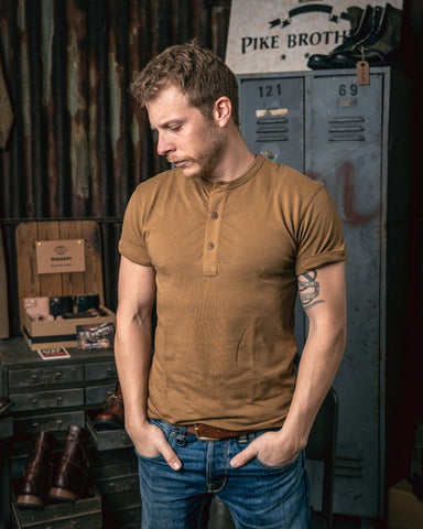 1927 Henley Shirt short sleeve Mojave brown Pike Brothers