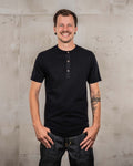 1927 Henley Shirt Short Sleeve Deep Black